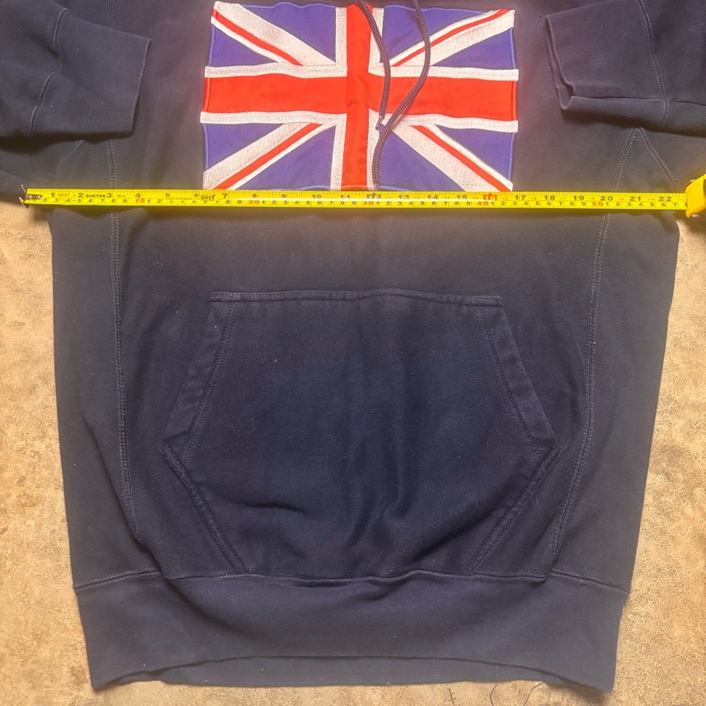 Vintage Steve & Barrys Union Jack navy blue hoodie sweatshirt Men’s Medium - Picture 4 of 6